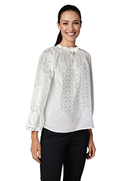 rody's forever Women's blouse O25 white/silver , size M