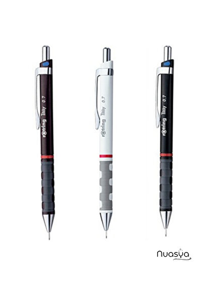 Rotring Tikky Versatil Pen 0.7 White Claret Red Black Set of 3