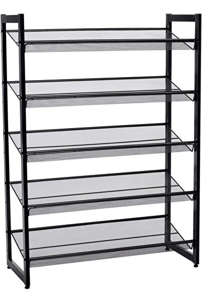 Talis Pantofar, Songmics, 5 rafturi, 15-20 perechi, Negru, 30.5 x 74 x 103.8 cm