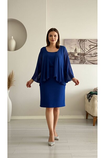 LİBREPRİVE Şifon Detaylı Midi Gece Elbisesi