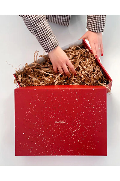 Bikutumutluluk Kar Tanesi Kırmızı Collection Büyük Yılbaşı Hediye Kutusu ( Bo...