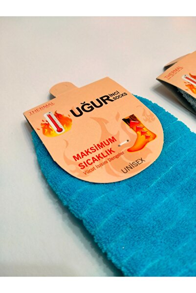 Uğur İnci Çorap Termal Kışlık Unisex Çorap Seti – Yıkanmış Parfümlü Sıcak Tut...