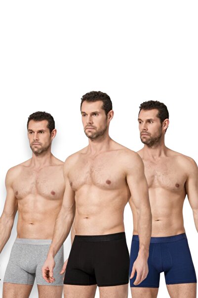 Fanilam Men's Stretch Fabric Boxer 3-Pack Comfortable Fit, Breathable Flexible Fabric Namaldı