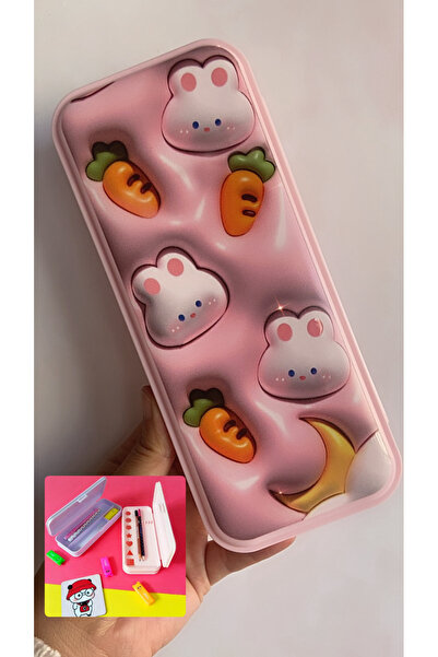 synshop Kawaii Cinnamoroll Rabbit Tavşan Havuç Ay 2Bölmeli Kalemlik Kalem Kut...