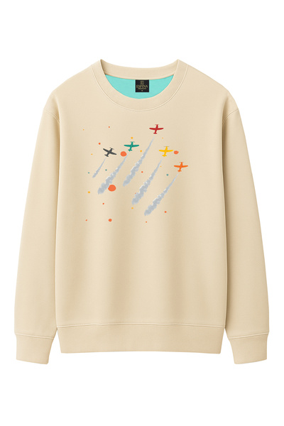 Espina Premium Regular Airplane Printed Sweatshirt