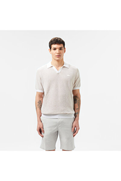 Lacoste Erkek Kısa Kollu Polo Yaka Krem Triko