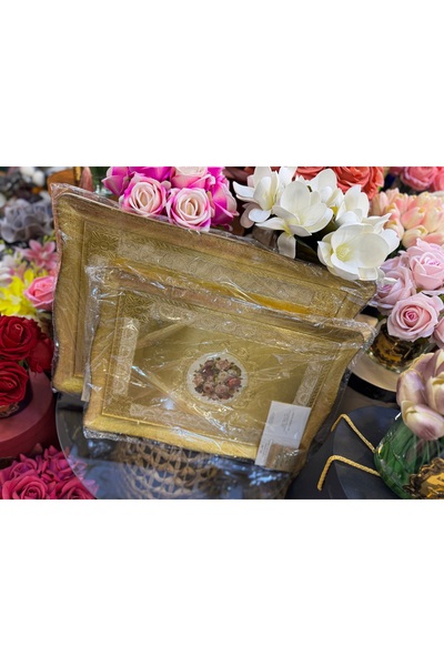 LM Esterhomedecor 2-Piece Original Italian Rosewood Tray for 4-6 People