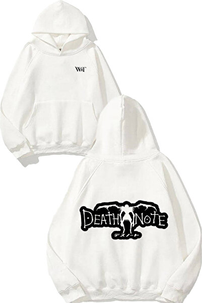 THEWERT Death Note Sinigami Design Spate cu imprimeu Alb cu glugă Swea tricou
