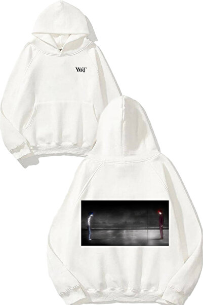 THEWERT سويت شيرت ديث نوت كيرا آند إل ديزاين راك مطبوع أبيض بغطاء رأس