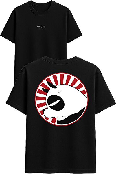 VSRN Μπλουζάκι με σχέδιο Panda, μαύρο, με στάμπα, σε oversize γραμμή