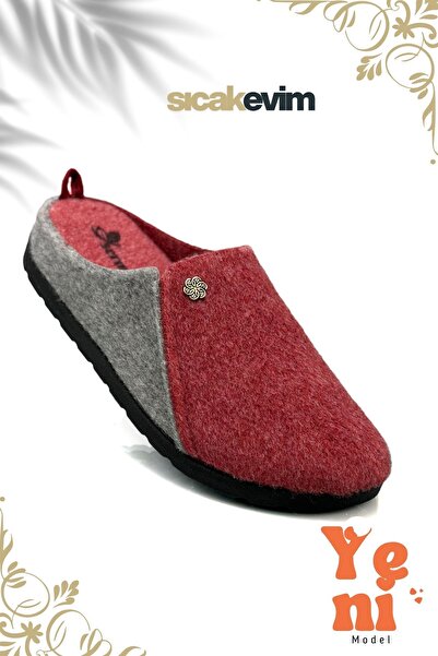 Moda Anna Women's House Slippers – Poly Sole Lightweight Sole Warm House Slippers Red Gray