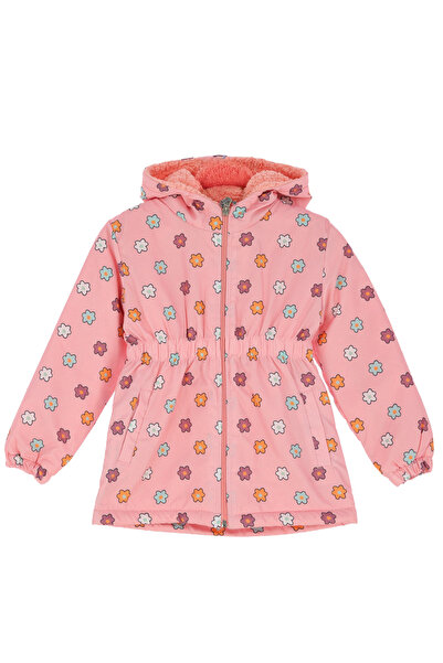 MODANINO Palton pentru fetiță, căptușit cu pluș, cu model-K cu glugă cu talie...