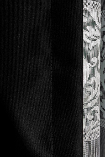 LUNETT HOME Black Color Blackout Darkening Heavy Plied (1X3) Plied Background Curtain Single Wing V23
