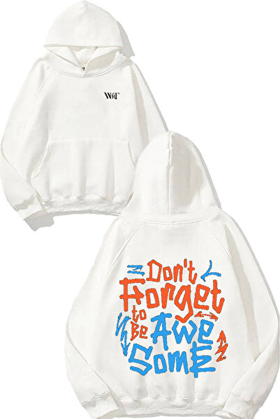 THEWERT Nu uitați să fiți Design Sırt cu imprimeu White cu glugă Swea tricou