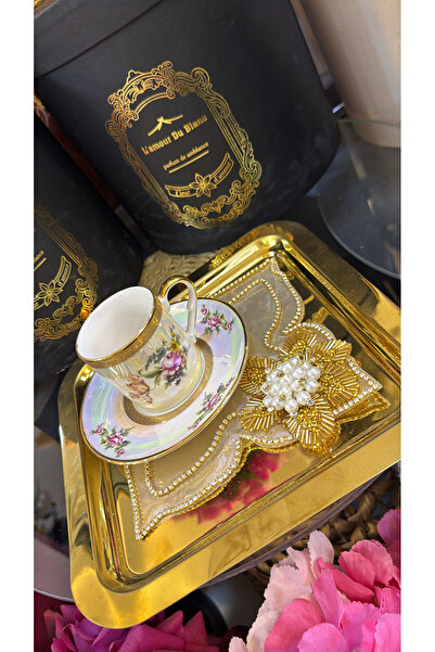 hediye Esterhomedecor 6-Person Pearlescent Porcelain Coffee Cup Set