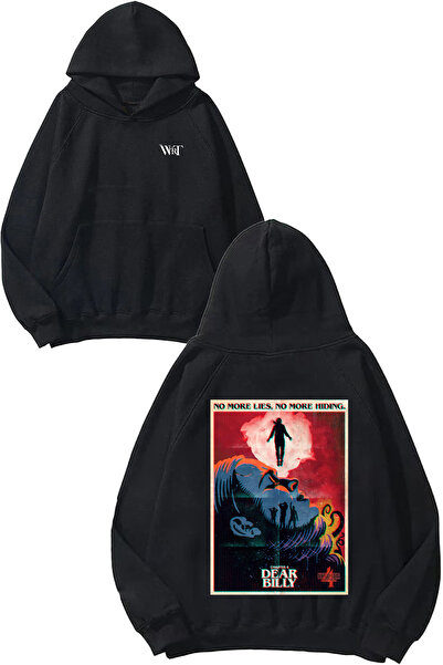 THEWERT Stranger Things 7 Design Back Printed Black Hooded Sweatshirt