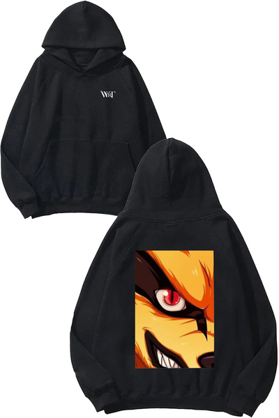 THEWERT سترة ناروتو جينتشوريك ديزاين رقم مطبوع باللون الأسود بغطاء رأس