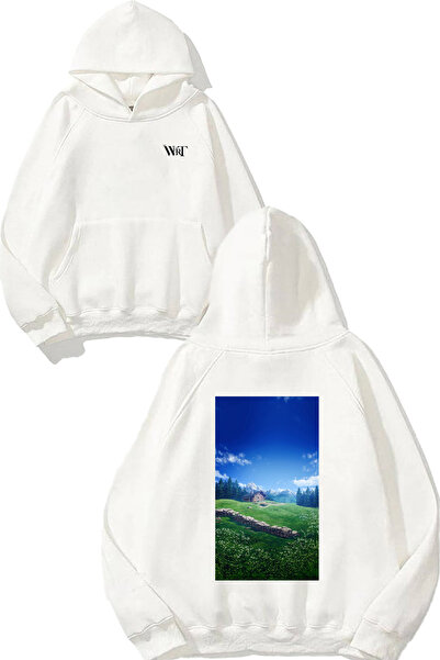 THEWERT Attack On Titan 100 Design Back cu imprimeu Alb cu glugă Swea tricou