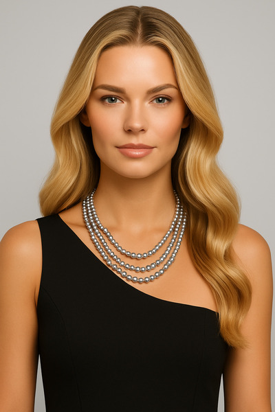 COCOSH TAKI Silver Color Beads Multi Long Women Necklace – Minimal Modern Design