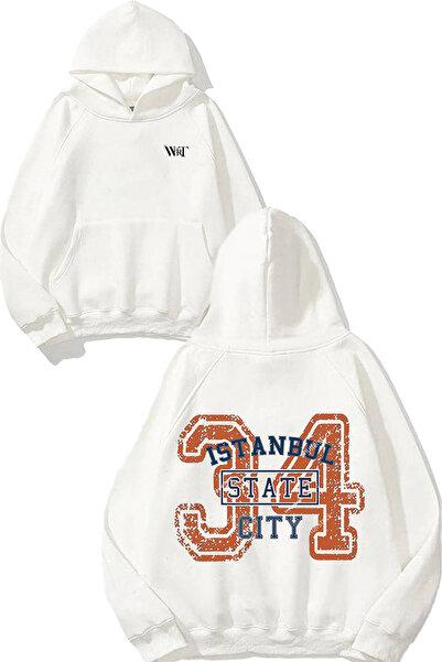 THEWERT Φούτερ Istanbul 34 City Design με τύπωμα Λευκό με κουκούλα