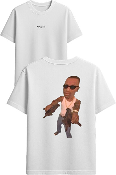 VSRN Tricou oversize alb cu imprimeu Uzili man Design