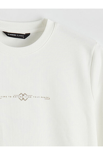 LC Waikiki Crew Neck Printed Men's Thick Sweatshirt