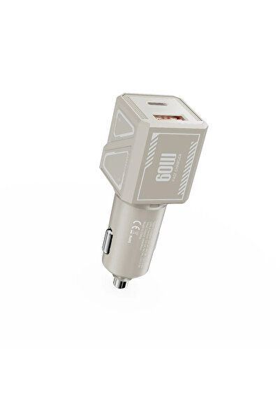 Green Lion شاحن سيارة ثنائي الفولت PD+QC 60 واط كابل C إلى C بطول 1 متر - تيت...