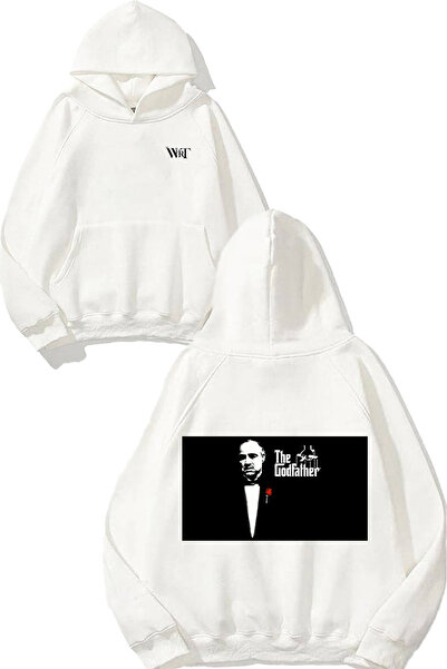 THEWERT The godfather 1 Design Spate cu imprimeu Alb cu glugă Swea tricou