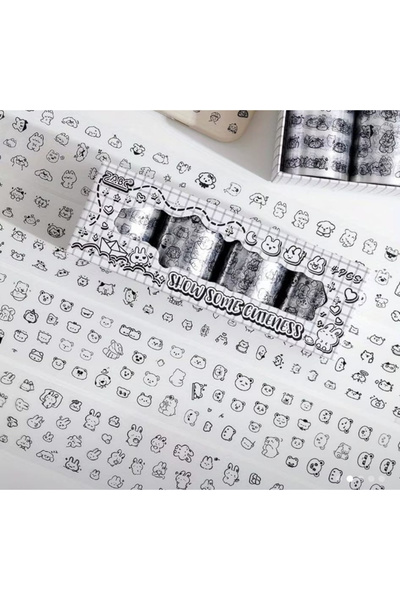 Kolbi Craft 4 Rulo Şeffaf Pet Bant Kesimli 5cmx2m Scrapbook Bullet Journal Aj...