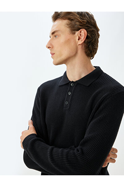 Koton Tricotaj de iarnă Pulover Guler polo basic nasturi Bumbac