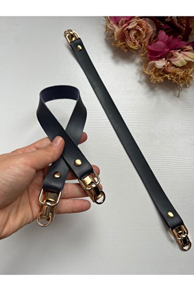 zg hobi aksesuar Örgü Çantalar İçin Gold Renk Detaylı Suni Deri Sap