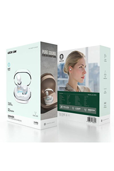Green Lion Denver True Wireless Earbuds - White