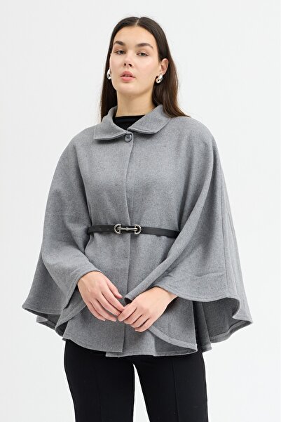 ABOUT US Poncho with Bowel Fabric Belt Detail # 5090