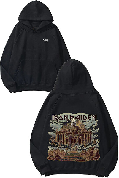 THEWERT Iron Maiden Pharaoh Design Rucsac cu imprimeu Negru cu glugă Swea tricou
