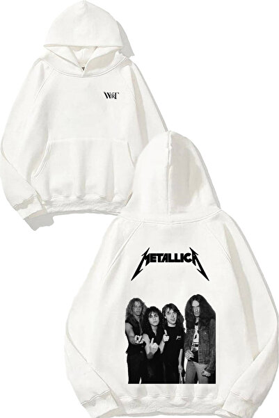 THEWERT Metallica Men 1 Design Rucsac cu imprimeu Alb cu glugă Swea tricou