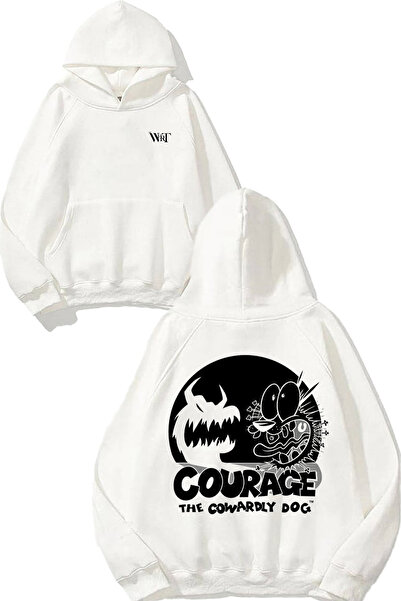 THEWERT سترة كوراج ذا كواردلي مطبوع ذات التصميم الأبيض بغطاء رأس