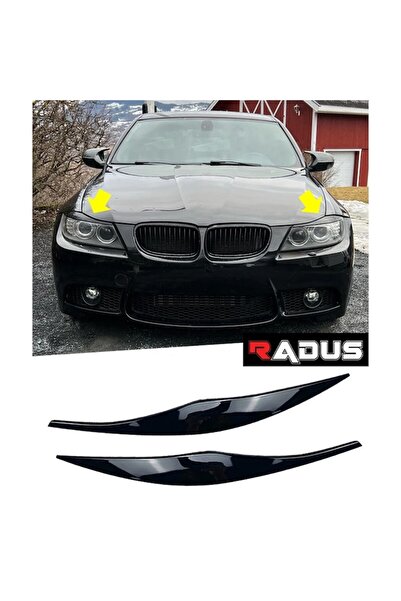 RADUS Headlight covers for BMW 3 Series E90 E91, glossy black, 100% new, piano black, set of 2 pieces