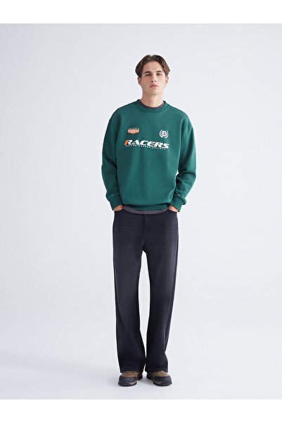 LC Waikiki Ανδρικό χοντρό φούτερ με στάμπα με λαιμόκοψη