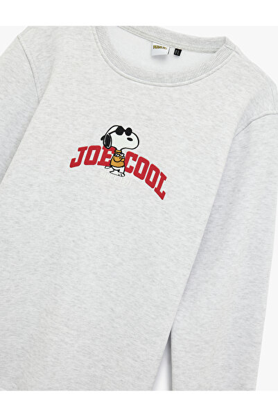Koton Long Sleeve Crew Neck Licensed Snoopy Printed Sweatshirt