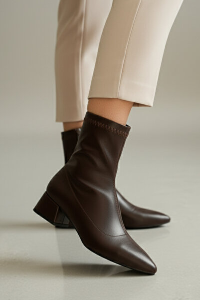 Brielfy Дамски ботуши Lumiere Stretch с 5 см ток, заострени върхове и цип