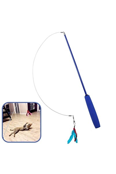 HerŞey Marketing ®   2 Pcs Telescopic Hairy and Bells Height Adjustable Elastic Fun Plush Cat Play Fishing Rod