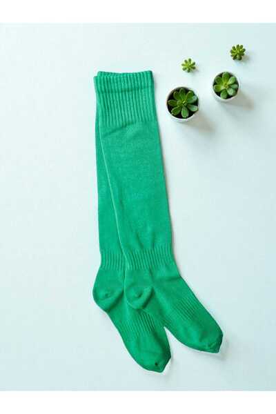 HAYEL 2 чифта зелени чорапи до коляното за момичета и момчета Тенис чорапи Футболни чорапи Високо качество