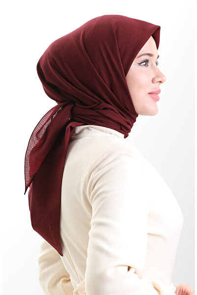sefamerve Karaca Linen Scarf 82023-20 Dark Burgundy