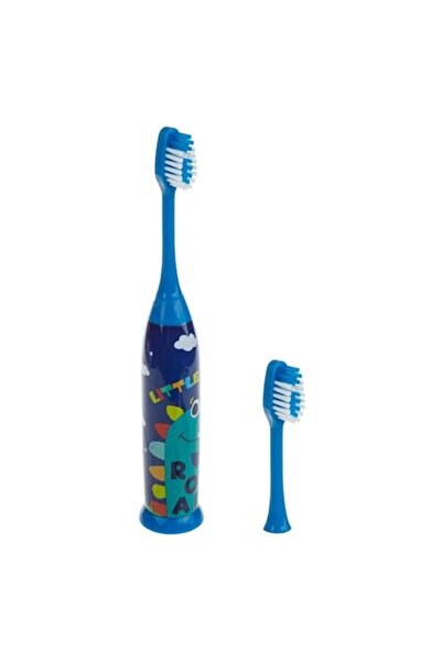 MYONNA IT & E- COMMERCE Electric Toothbrush for Children, Dinosaur, Blue, Replacement Heads Included