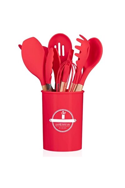 Full Abundance Premium 12-Piece Kitchen Utensil Set — Silicone with Bamboo Wood Handles, Ergonomic, Heat-Resistan