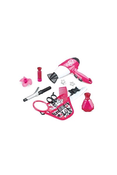 MYONNA IT & E- COMMERCE Kids Hairdresser Set, Plastic Hair Dryer, Pink, 11 Pieces, Age 4+, Battery Operated