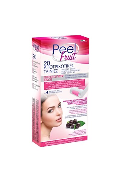 MYONNA IT & E- COMMERCE Peel Fruit Facial Wax Strips Set, Normal, 20 pcs + 4 Argan Wipes