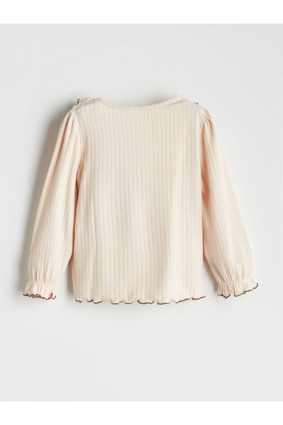 LC Waikiki Lcw Kids Beige Peter Pan collar Ruffled Baby Girl Blouse and Leggings Pants