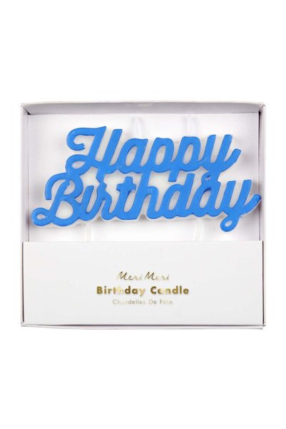 Generic Blue Happy Birthday Candle