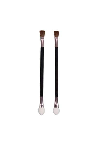 MYONNA IT & E- COMMERCE MYONNA Duo-Head Makeup Brush Set, 12 cm, 2 Pieces, Black
